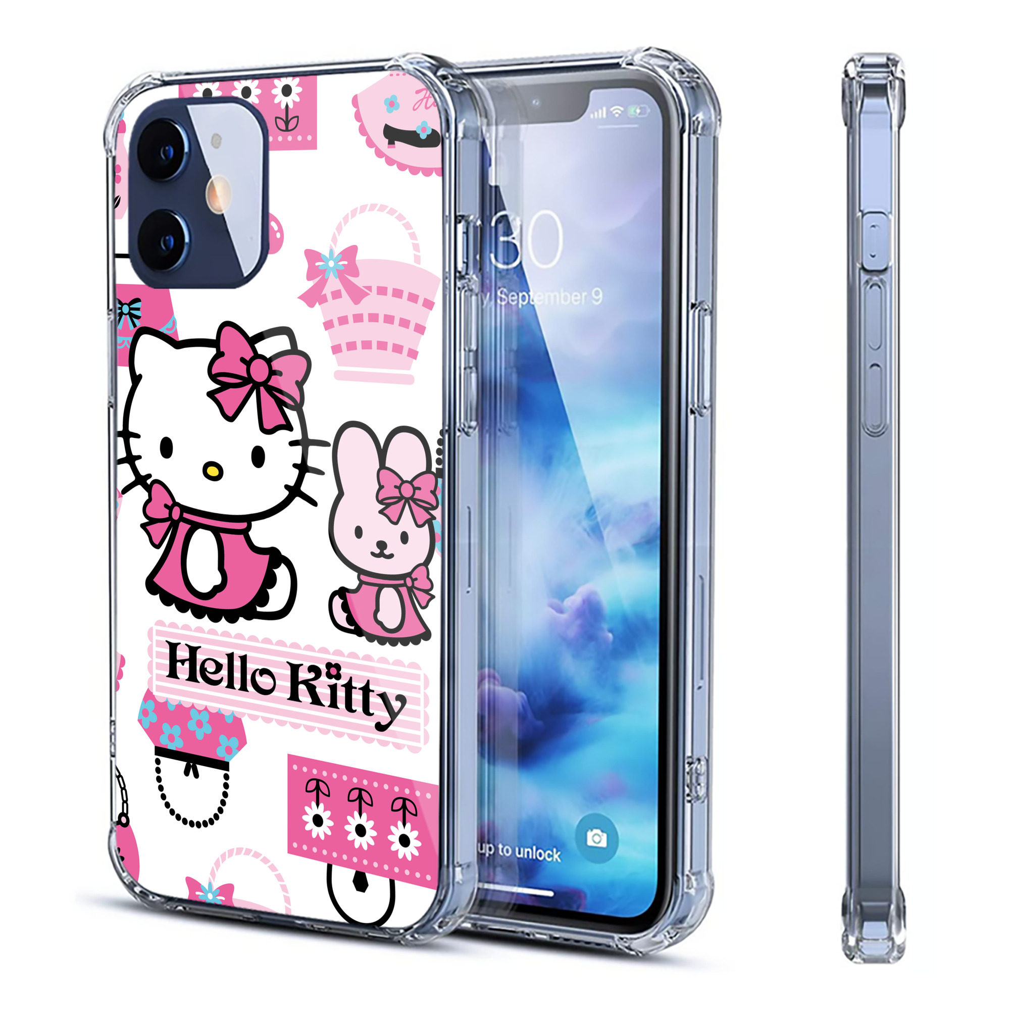 （画像用） Hello Kitty ハローキティ 【iPhone 12シリーズ対応】透明スマホケース（クリアソフトケース）